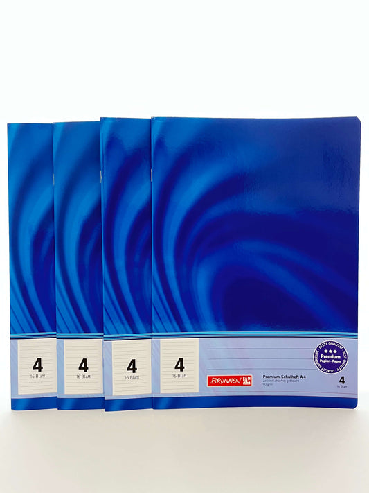 Brunnen-Schulheft-Typ4-16-Blatt-vier-Stueck-A4