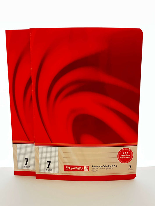 Brunnen-Schulheft-Typ7-A5-16-Blatt-zwei-Stueck